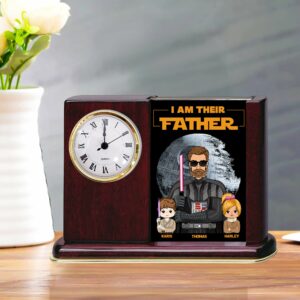 I Am Their Father - Personalized Acrylic Desk Clock Plaque Gift For Dad