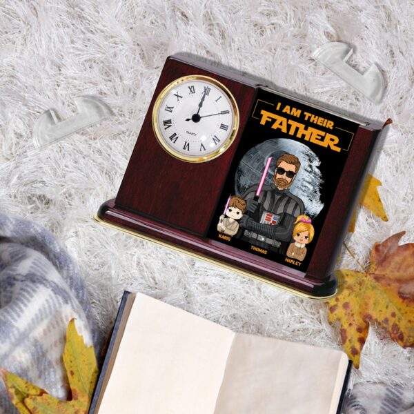 I Am Their Father - Personalized Acrylic Desk Clock Plaque Gift For Dad - Image 8