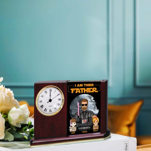 I Am Their Father - Personalized Acrylic Desk Clock Plaque Gift For Dad - Image 4