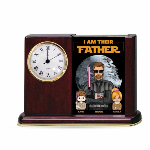 I Am Their Father - Personalized Acrylic Desk Clock Plaque Gift For Dad - Image 5