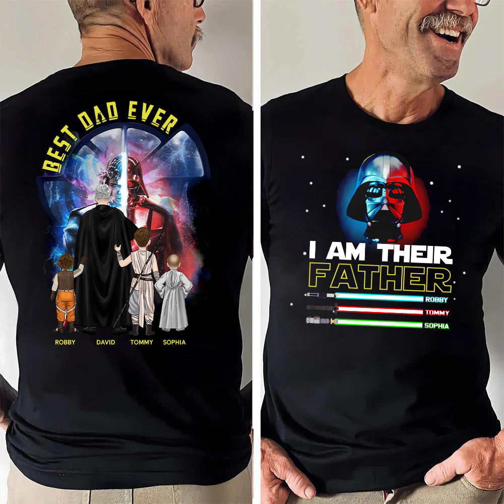 I Am Their Father - Personalized Shirt For Dad, Custom Kid Swords NA04