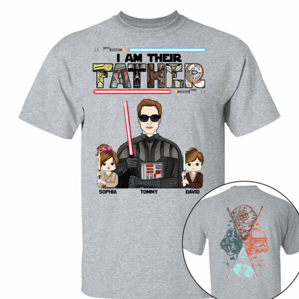 I Am Their Father - Personalized Two Sided T-Shirt Gift For Dad - Image 5