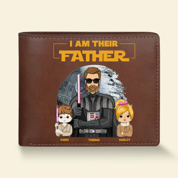 I Am Their Father Custom Leather Wallet For Dad - Father's Day Gift - Image 6