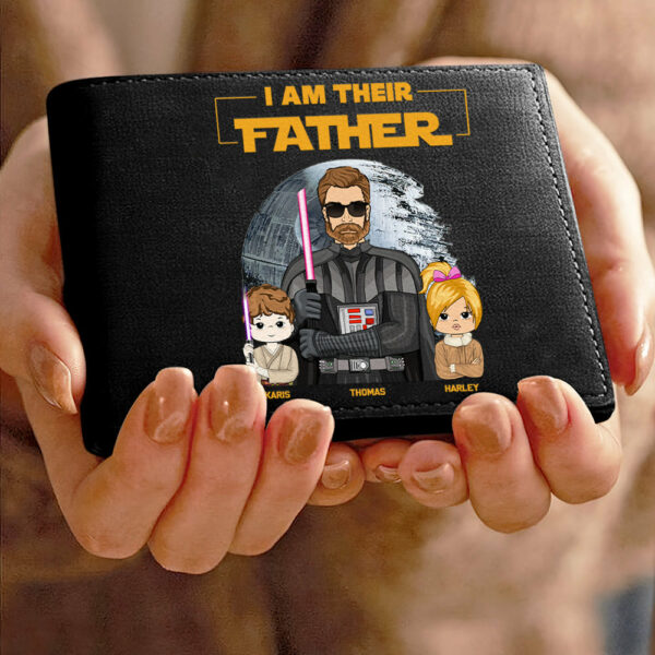 I Am Their Father Custom Leather Wallet For Dad - Father's Day Gift - Image 7