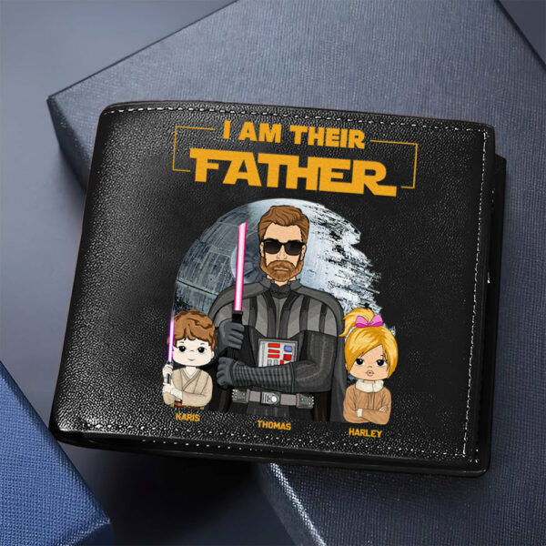 I Am Their Father Custom Leather Wallet For Dad - Father's Day Gift - Image 4