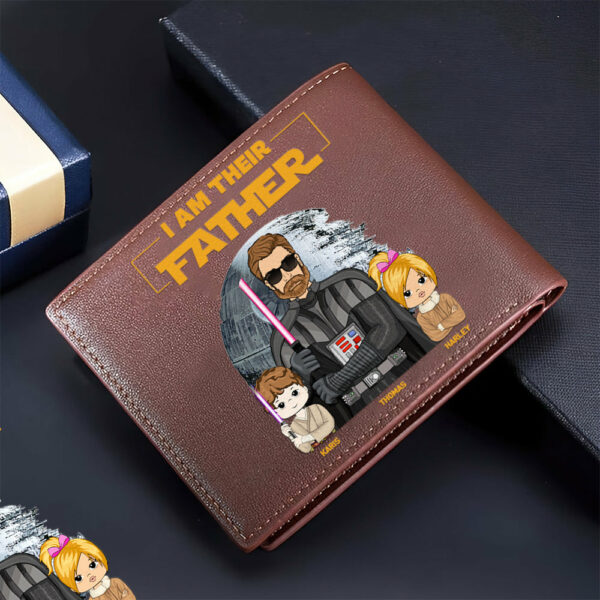 I Am Their Father Custom Leather Wallet For Dad - Father's Day Gift - Image 5