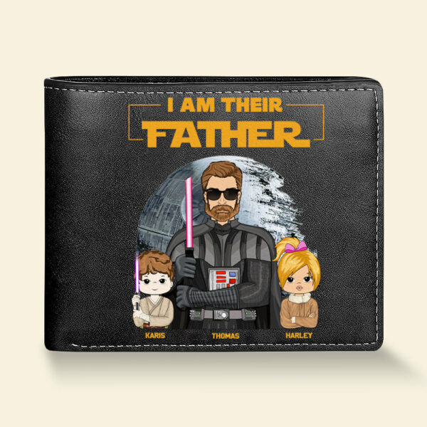 I Am Their Father Custom Leather Wallet For Dad - Father's Day Gift - Image 3