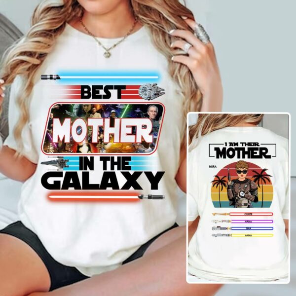I Am Their Mother Personalized Shirt, Mom Shirt, Mothers Day, Custom Shirt With Lightsabers - Image 4