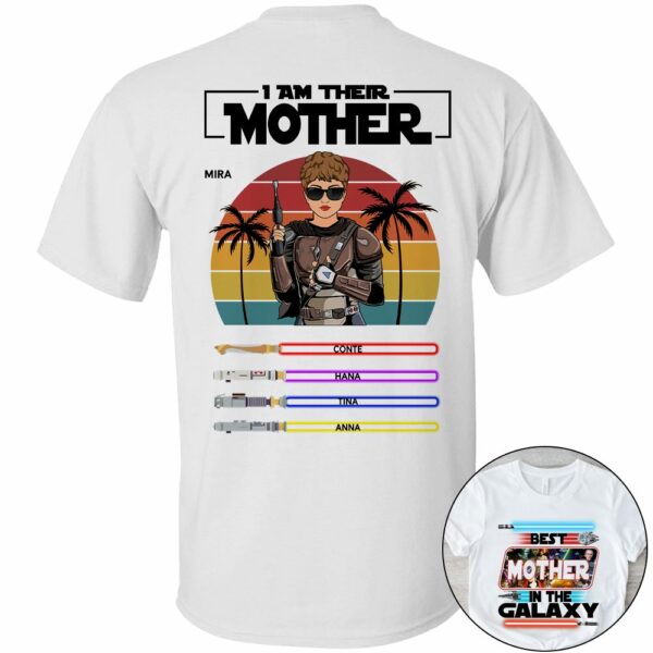 I Am Their Mother Personalized Shirt, Mom Shirt, Mothers Day, Custom Shirt With Lightsabers - Image 5