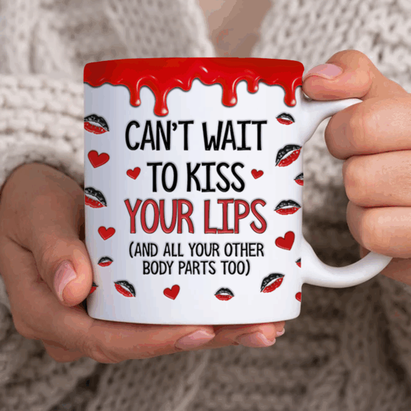 I Can't Wait To Kiss Your Lips - Couple Personalized Custom 3D Inflated Effect Printed Mug - Christmas Gift For Husband Wife, Anniversary Couple - Image 4