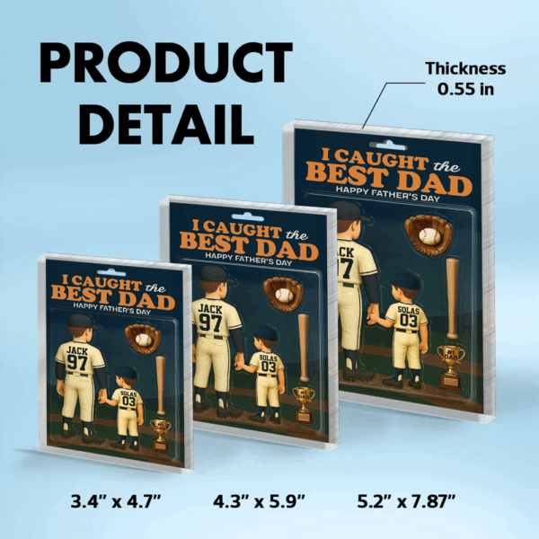 I Caught The Best Dad Baseball Gift - Custom Figure Acrylic Block - Gift For Dad And Husband NA04 - Image 7