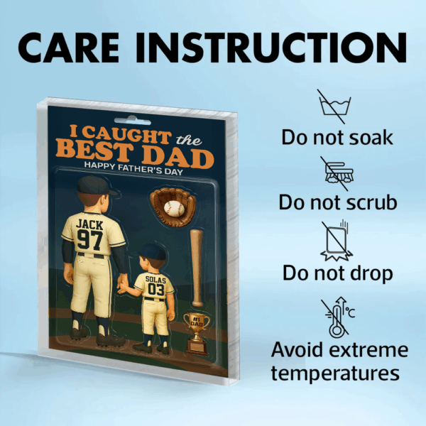 I Caught The Best Dad Baseball Gift - Custom Figure Acrylic Block - Gift For Dad And Husband NA04 - Image 6