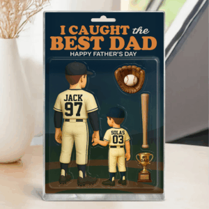 I Caught The Best Dad Baseball Gift - Custom Figure Acrylic Block - Gift For Dad And Husband NA04