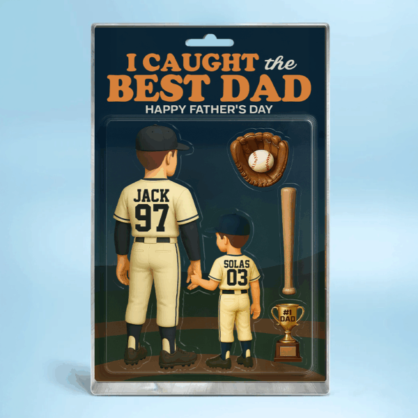 I Caught The Best Dad Baseball Gift - Custom Figure Acrylic Block - Gift For Dad And Husband NA04 - Image 3