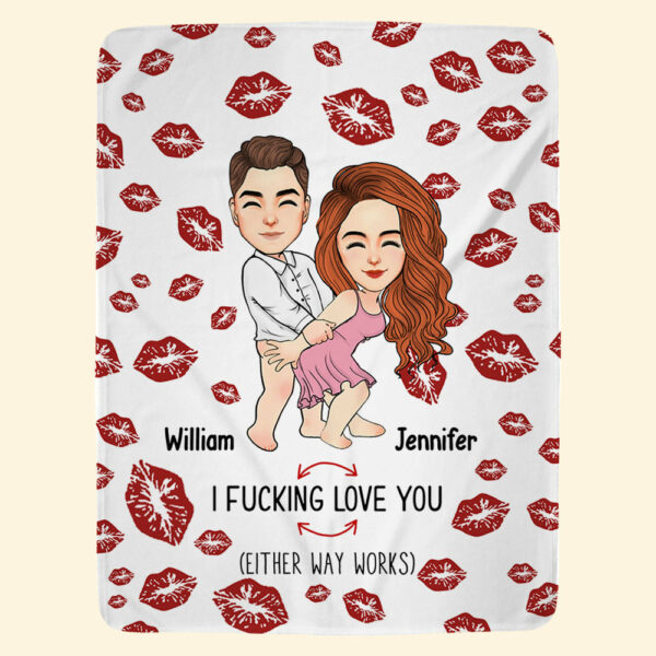 I Fuking Love You Personalized Blanket For Couple - Image 3