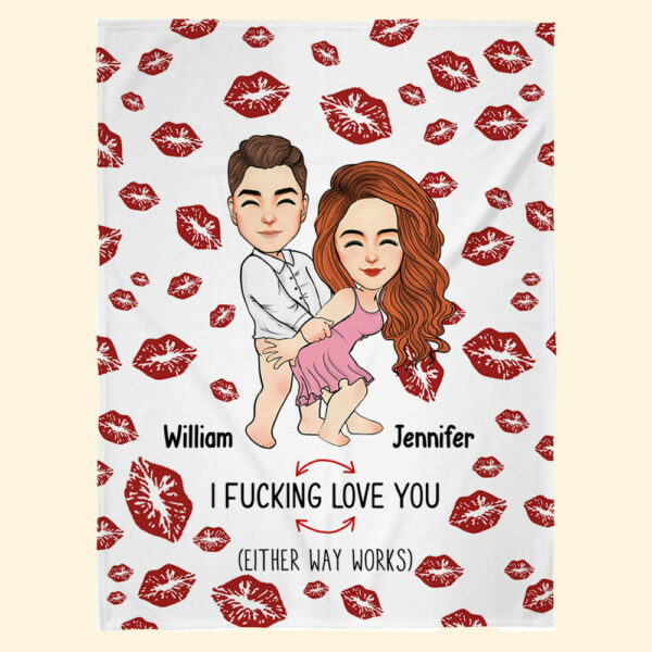 I Fuking Love You Personalized Blanket For Couple - Image 2