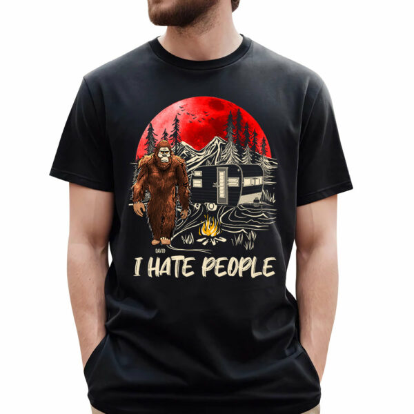 I Hate People - Personalized Bigfoot Vintage Shirt - Image 2