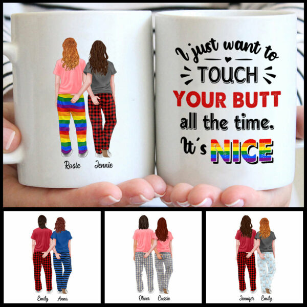 I Just Want To Touch Custom Mugs Gift For Lesbian Couple - Image 5