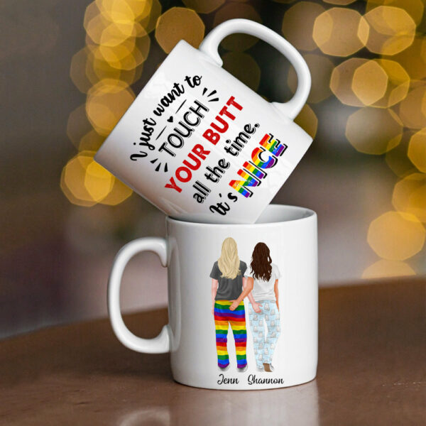 I Just Want To Touch Custom Mugs Gift For Lesbian Couple - Image 4