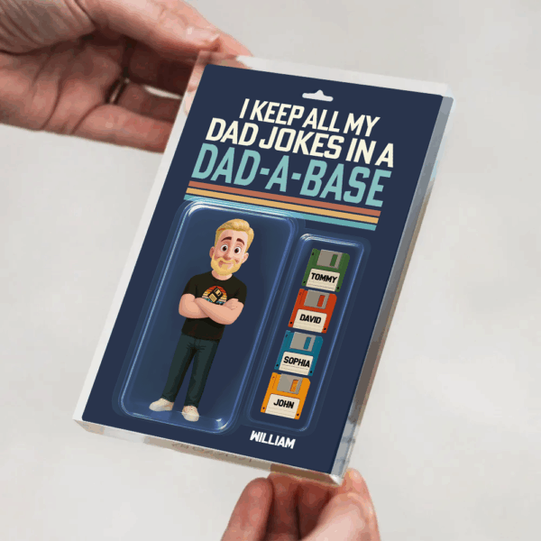 I Keep All My Dad Jokes In A Dad-A-Base, Personalized Acrylic Block Plaque, Funny Father's Day Gift T1807 - Image 4