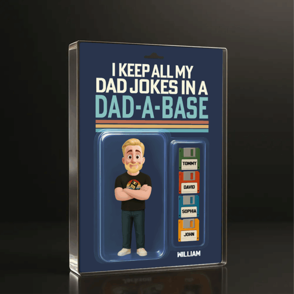 I Keep All My Dad Jokes In A Dad-A-Base, Personalized Acrylic Block Plaque, Funny Father's Day Gift T1807 - Image 2