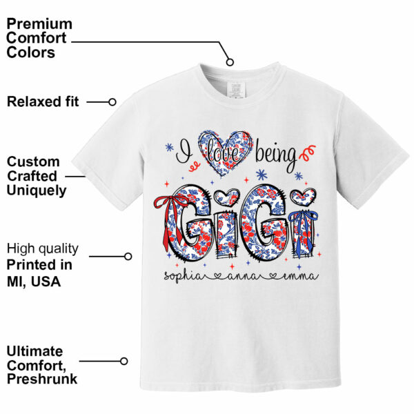 I Love Being Gigi - Personalized Grandma Shirt, Custom Nickname and Kid, Gift For Mother's Day, Independence Day NA04 - Image 17