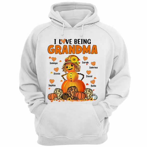 I Love Being Grandma Pumpkins With Heart Personalized Shirt For Grandmas - Image 3
