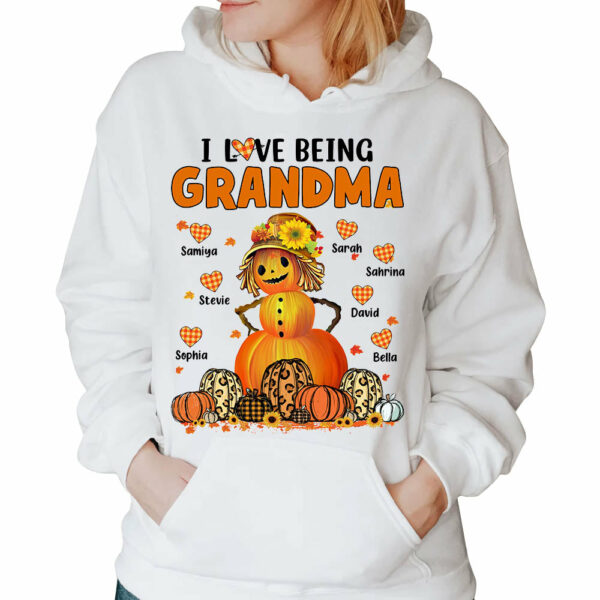 I Love Being Grandma Pumpkins With Heart Personalized Shirt For Grandmas - Image 4