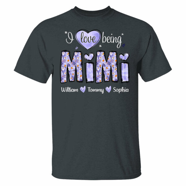I Love Being Mimi Purple Daisy - Personalized Shirt For Grandma - Image 5