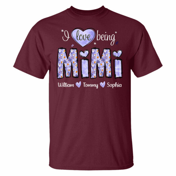 I Love Being Mimi Purple Daisy - Personalized Shirt For Grandma - Image 7