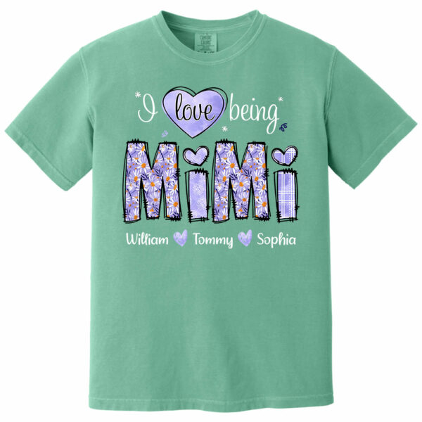 I Love Being Mimi Purple Daisy - Personalized Shirt For Grandma - Image 13