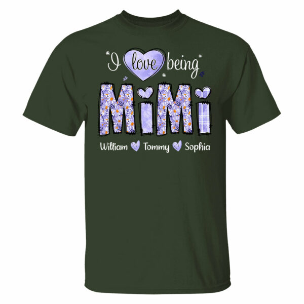 I Love Being Mimi Purple Daisy - Personalized Shirt For Grandma - Image 6