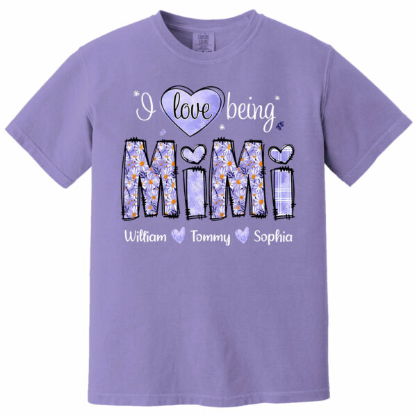 I Love Being Mimi Purple Daisy - Personalized Shirt For Grandma - Image 8