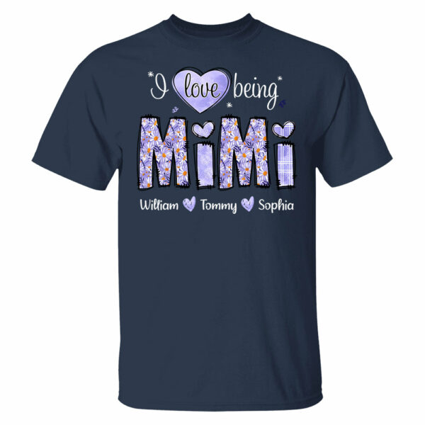 I Love Being Mimi Purple Daisy - Personalized Shirt For Grandma - Image 4