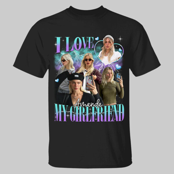 I Love My Girlfriend Shirt Custom Photo, Valentine Gift I Love My Girlfriend Custom Picture, Girlfriend Bootleg Tee Shirt, 90s Bootleg Shirt - Image 7
