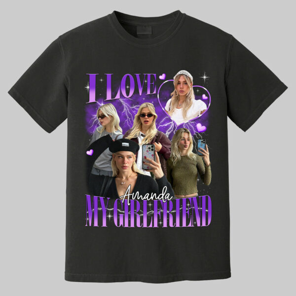 I Love My Girlfriend Shirt Custom Photo, Valentine Gift I Love My Girlfriend Custom Picture, Girlfriend Bootleg Tee Shirt, 90s Bootleg Shirt - Image 8