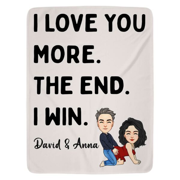 I LOVE YOU MORE Personalized Anniversary Gift Blanket For Girlfriend For Boyfriend For Wife For Husband First 2nd Anniversary Gift Valentines Gift For Couple - Image 4