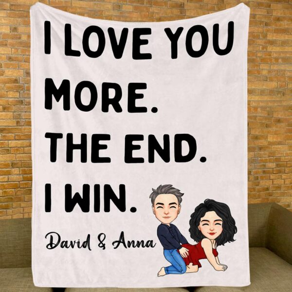 I LOVE YOU MORE Personalized Anniversary Gift Blanket For Girlfriend For Boyfriend For Wife For Husband First 2nd Anniversary Gift Valentines Gift For Couple