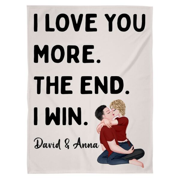 I LOVE YOU MORE Personalized Anniversary Gift Blanket For Girlfriend For Boyfriend For Wife For Husband First 2nd Anniversary Gift Valentines Gift For Couple - Image 2