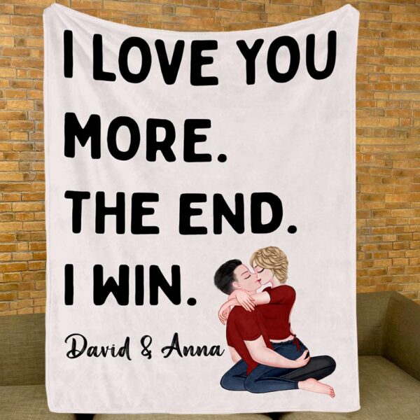 I LOVE YOU MORE Personalized Anniversary Gift Blanket For Girlfriend For Boyfriend For Wife For Husband First 2nd Anniversary Gift Valentines Gift For Couple