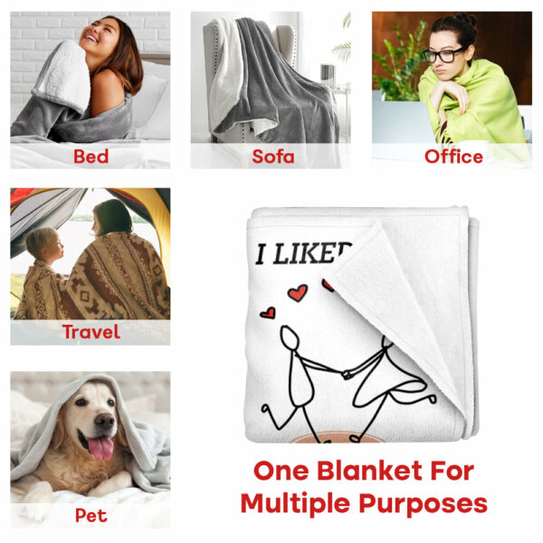 I Met You I Liked You.. I'm Keeping You - Personalized Blanket Gifts for Boyfriend/Girlfriend, Custom Anniversary Blanket for Husband/Wife, Blanket For Couple - Image 4