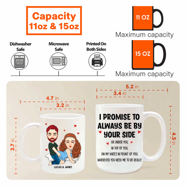 I Promise To Always Be By Your Side - Couple Personalized Custom Mug - Gift For Husband Wife, Anniversary - Image 5