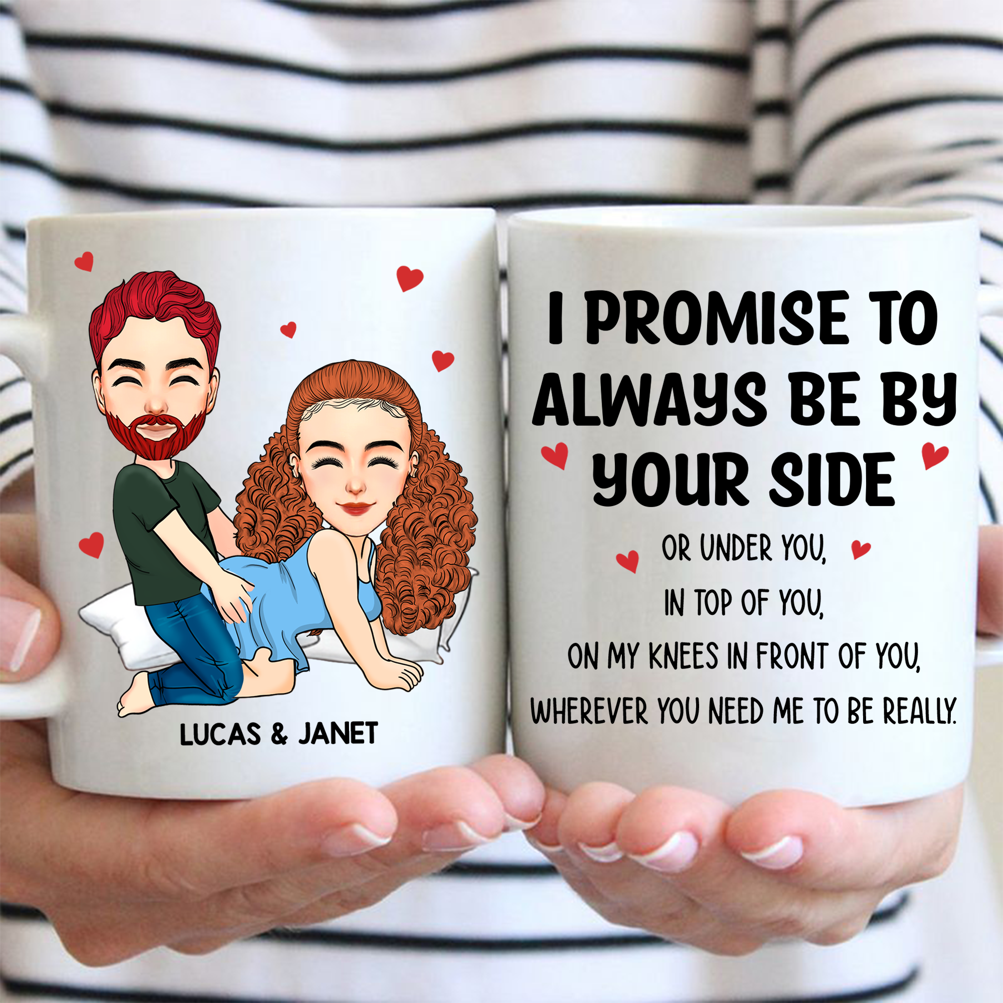 I Promise To Always Be By Your Side - Couple Personalized Custom Mug - Gift For Husband Wife, Anniversary