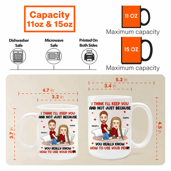 I Think I'll Keep You - Couple Personalized Custom Mug - Gift For Husband Wife, Anniversary - Image 6
