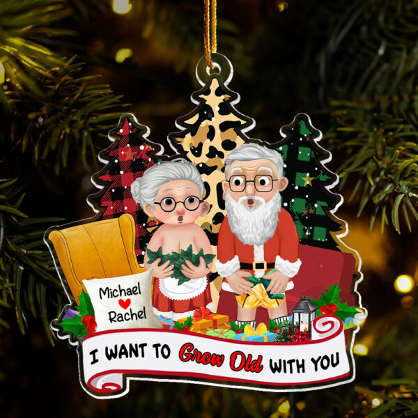 I Want To Grow Old With You - Customized Christmas Ornament For Couple - Image 2