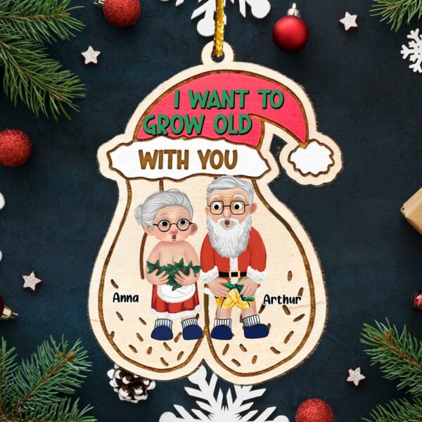 I Want To Grow Old With You - Customized Couple Wooden Ornament Vr2 - Image 3