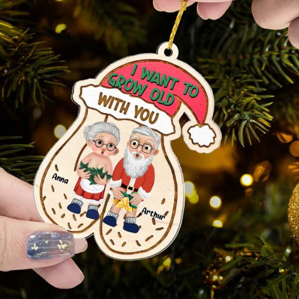 I Want To Grow Old With You - Customized Couple Wooden Ornament Vr2 - Image 6