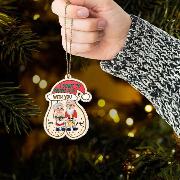 I Want To Grow Old With You - Customized Couple Wooden Ornament Vr2 - Image 5