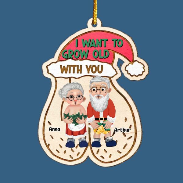 I Want To Grow Old With You - Customized Couple Wooden Ornament Vr2 - Image 4