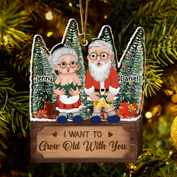I Want To Grow Old With You - Personalized Couple Ornament - Image 2